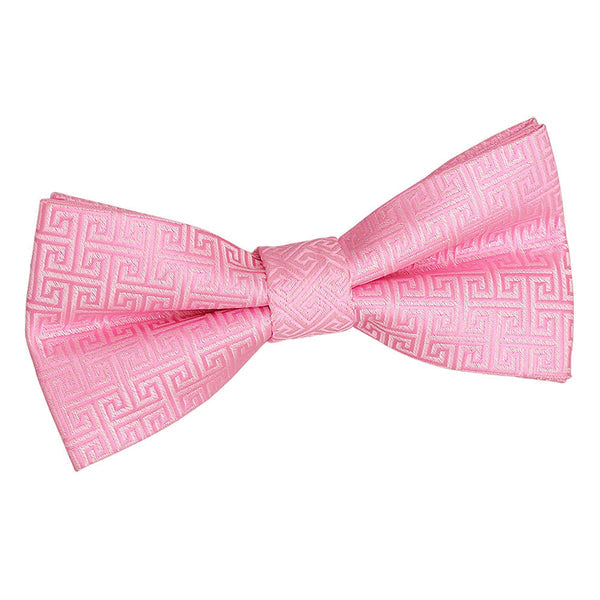 Greek Key Pre-Tied Bow Tie - Burgundy