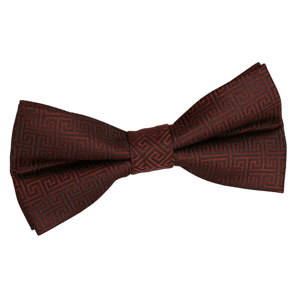 Greek Key Pre-Tied Bow Tie - Black