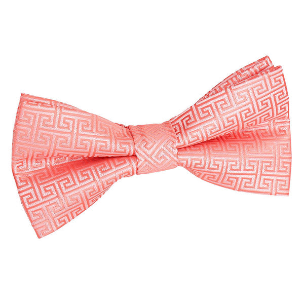 Greek Key Pre-Tied Bow Tie - Fuchsia Pink