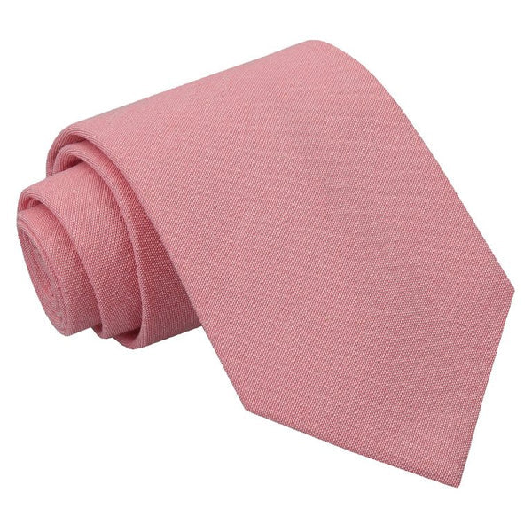 Chambray Cotton Classic Tie - Coral