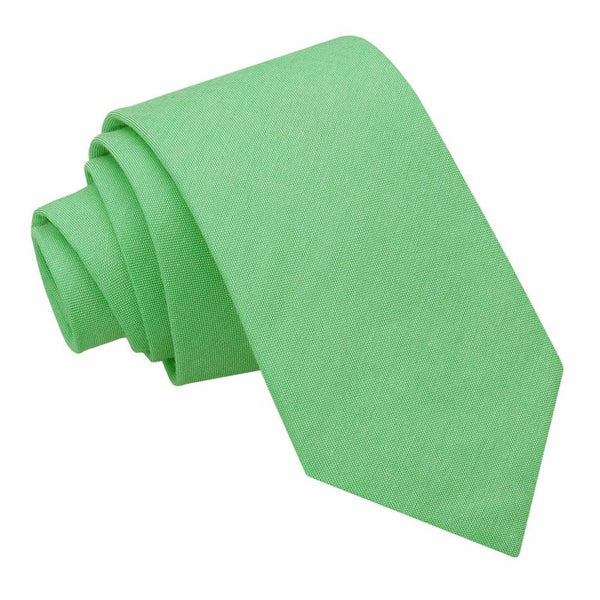 Chambray Cotton Slim Tie - Red