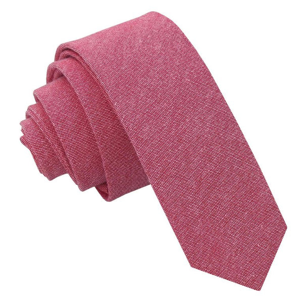 Chambray Cotton Skinny Tie - Mint Green