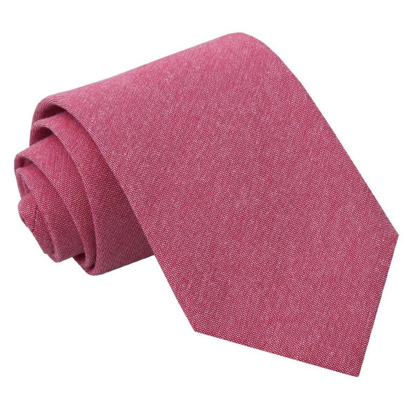 Chambray Cotton Classic Tie - Coral