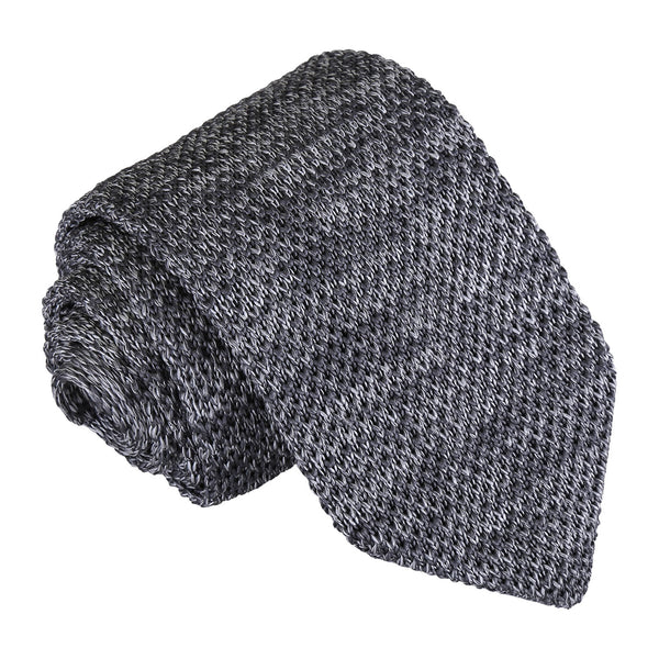 Melange Plain Speckled Knitted Slim Tie - Royal Blue