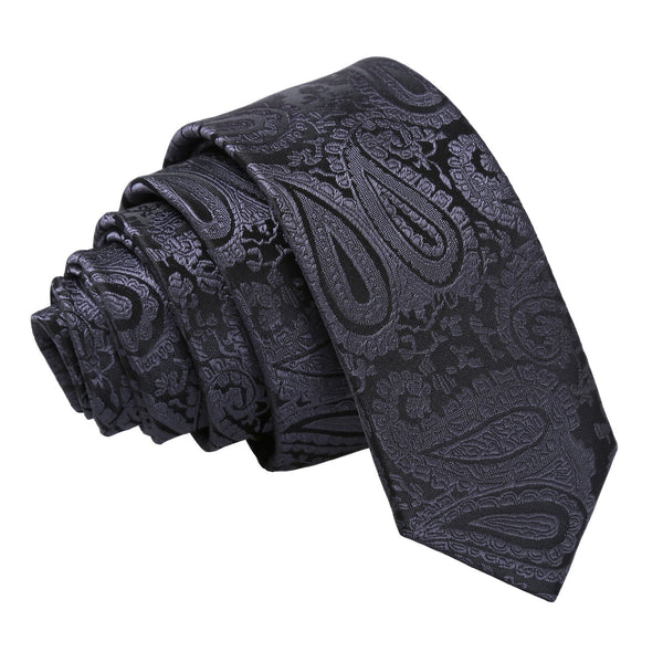 Paisley Skinny Tie - Burgundy
