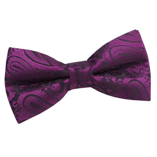 Paisley Pre-Tied Bow Tie - Purple