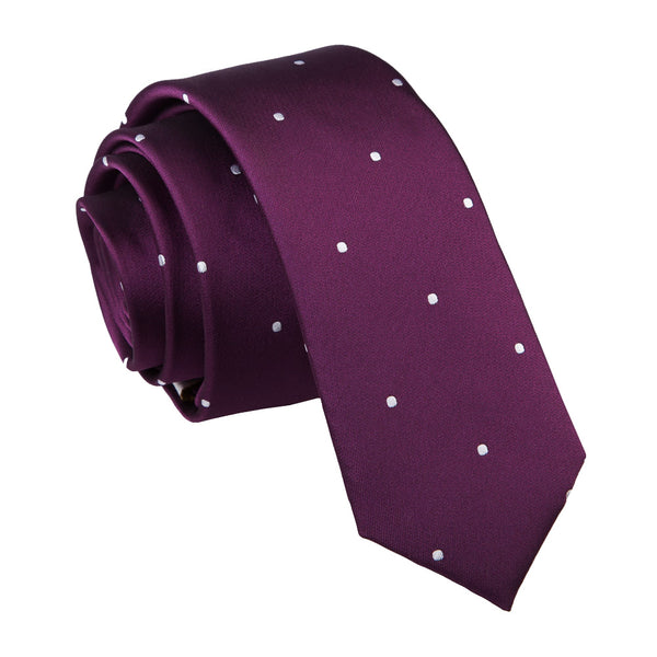 Pin Dot Skinny Tie - Navy Blue