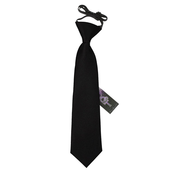 Plain Satin Elasticated Tie - Boys - Crimson Red