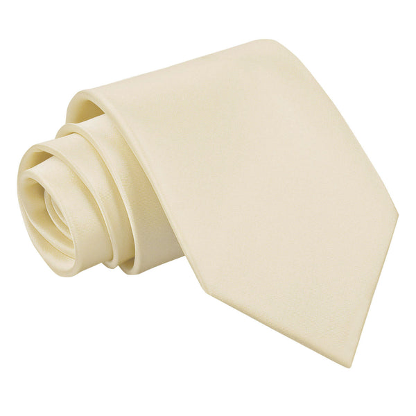 Plain Satin Extra Long Tie - White