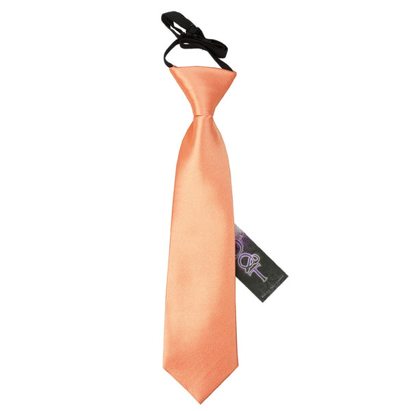 Plain Satin Elasticated Tie - Boys - Crimson Red