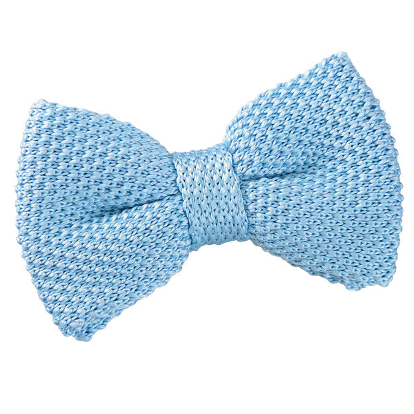 Plain Knitted Pre-Tied Bow Tie - Boys - Aquamarine Green