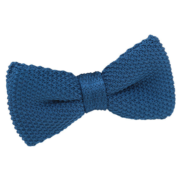 Plain Knitted Pre-Tied Bow Tie - Boys - Aquamarine Green