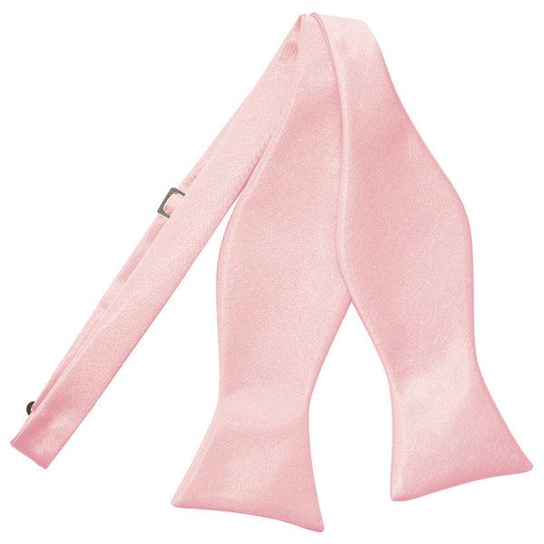 Plain Satin Self-Tie Bow Tie - Hot Pink