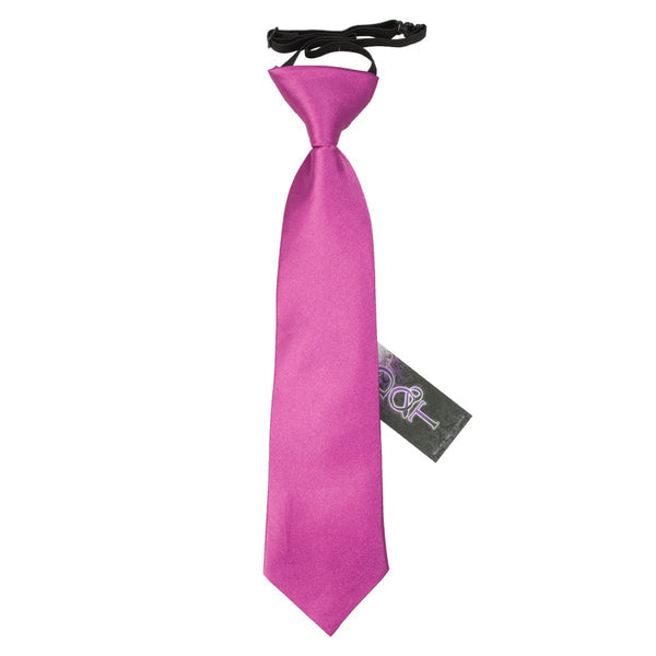 Plain Satin Elasticated Tie - Boys - Crimson Red