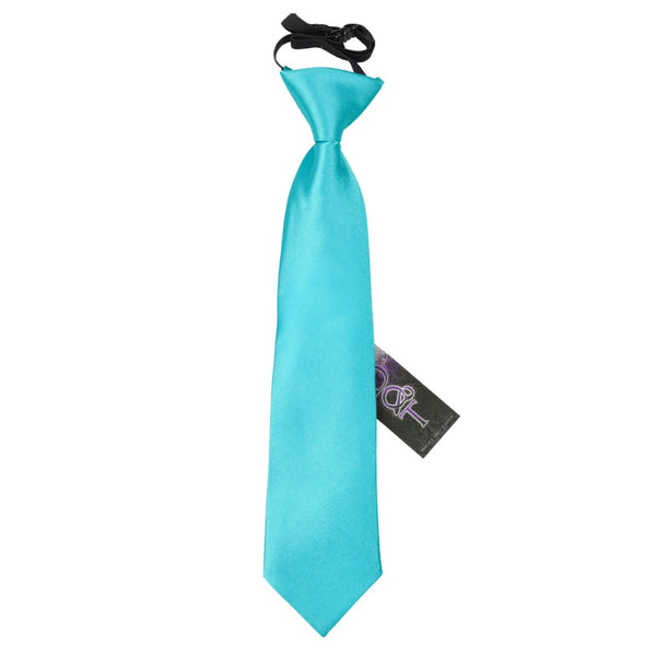 Plain Satin Elasticated Tie - Boys - Crimson Red