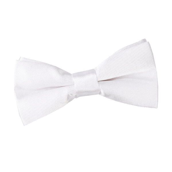 Plain Satin Pre-Tied Bow Tie - Boys - White