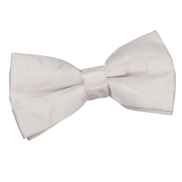 Scroll Pre-Tied Bow Tie - Ivory and Hot Pink