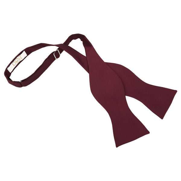 Solid Check Self-Tie Bow Tie - White