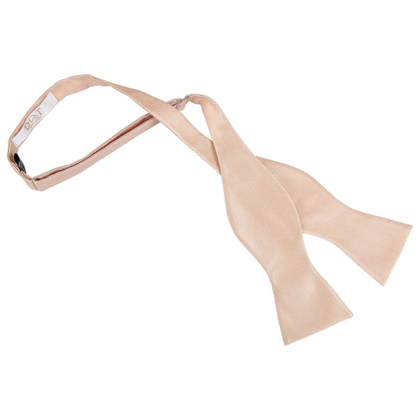 Solid Check Self-Tie Bow Tie - White