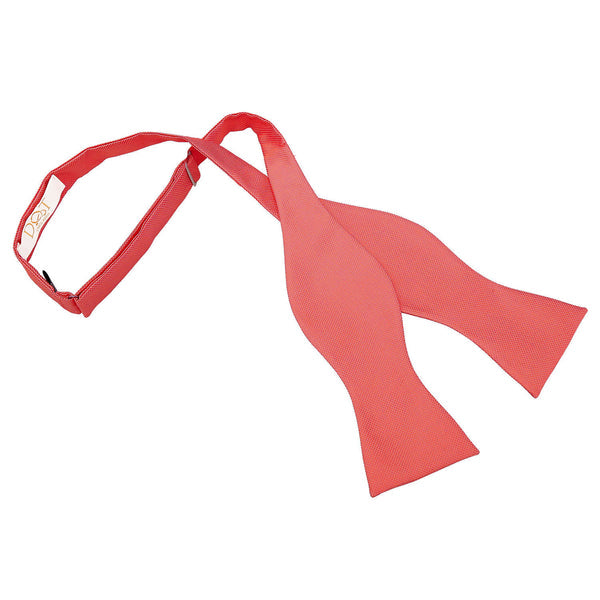 Solid Check Self-Tie Bow Tie - White