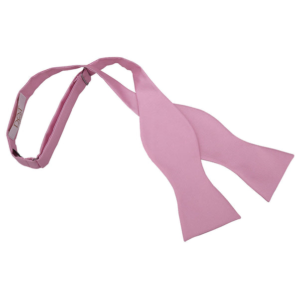 Solid Check Self-Tie Bow Tie - White
