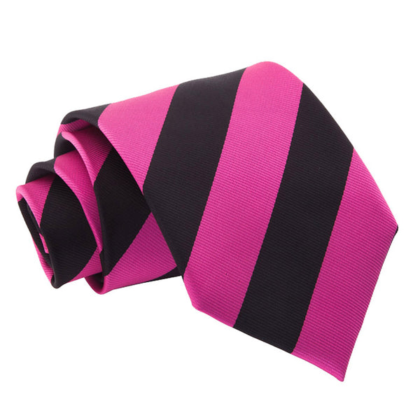 Striped Classic Tie - Purple and White