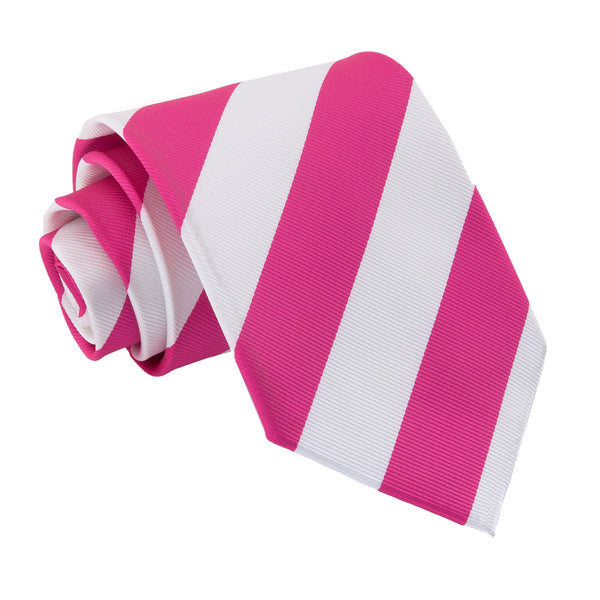 Striped Classic Tie - Orange and White