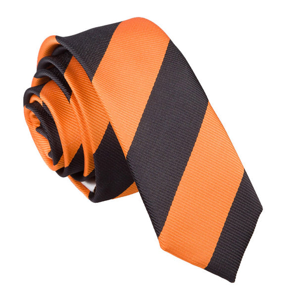 Striped Skinny Tie - Baby Pink and White