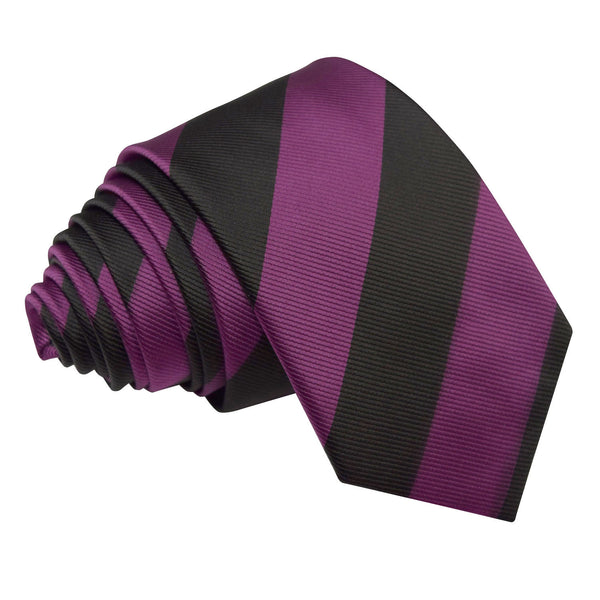 Striped Slim Tie - Baby Blue and Black