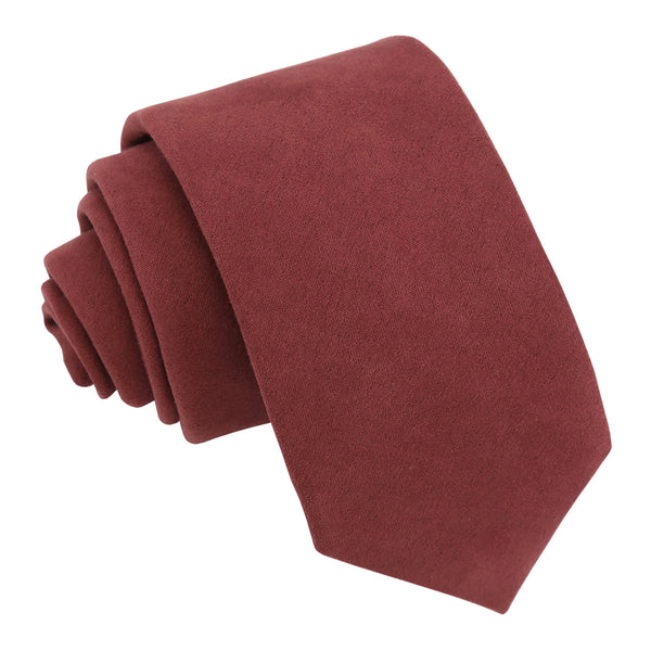 Suede Slim Tie - Red