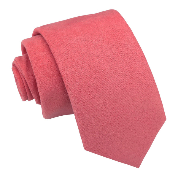Suede Slim Tie - French Rose
