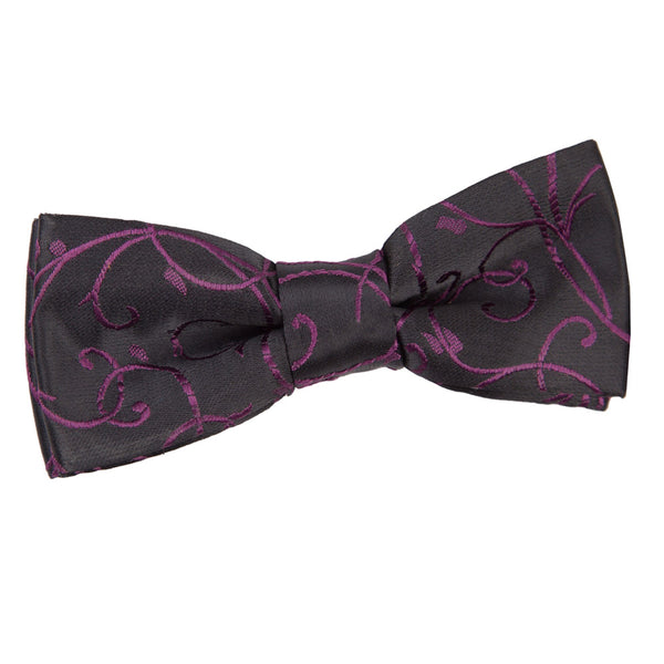 Swirl Pre-Tied Bow Tie - Boys - Black and Purple