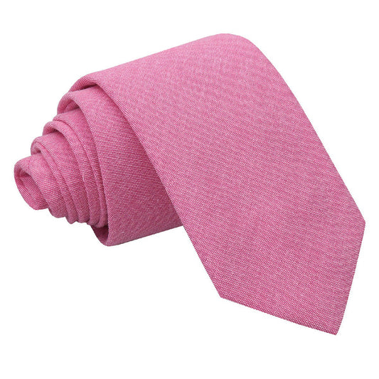 Chambray Cotton Slim Tie - Red
