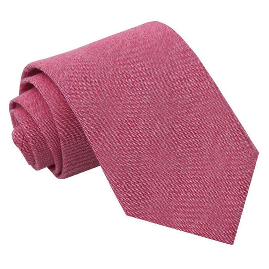 Chambray Cotton Classic Tie - Coral