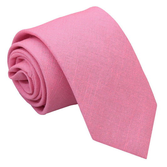 Hopsack Linen Slim Tie - Red
