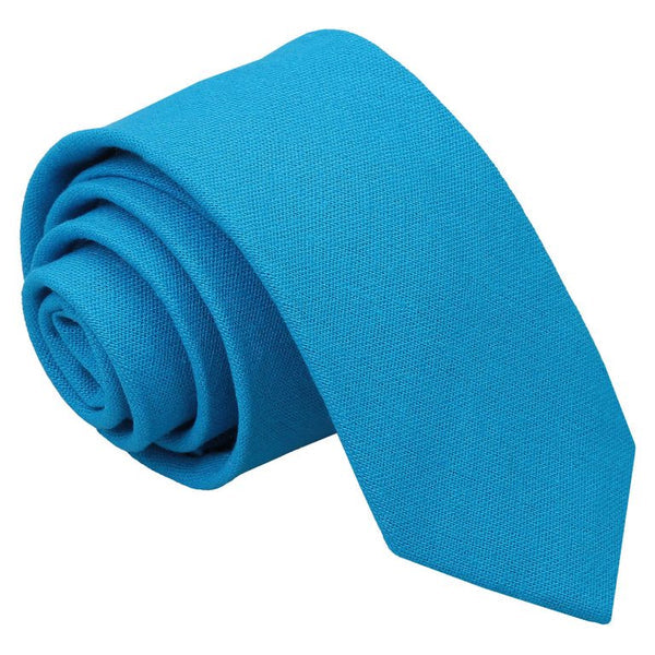Hopsack Linen Skinny Tie - Lime Green