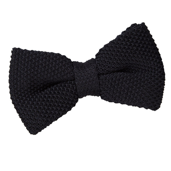 Plain Knitted Pre-Tied Bow Tie - Tangerine