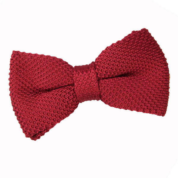 Plain Knitted Pre-Tied Bow Tie - Baby Blue