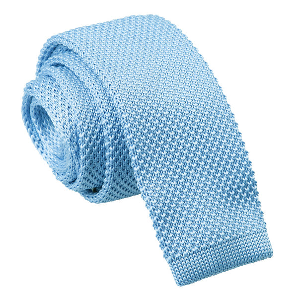 Plain Knitted Skinny Tie - Tangerine