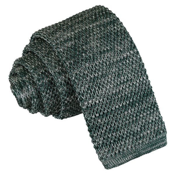 Melange Plain Speckled Knitted Skinny Tie - Burgundy