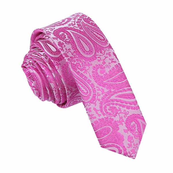 Paisley Skinny Tie - Burgundy