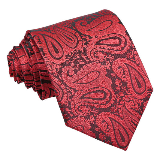 Paisley Classic Tie - Black and Red