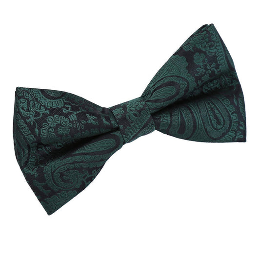 Paisley Pre-Tied Bow Tie - Emerald Green