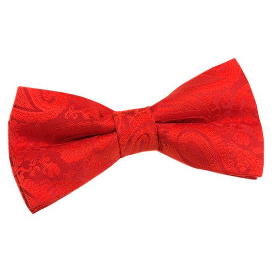 Paisley Pre-Tied Bow Tie - Red