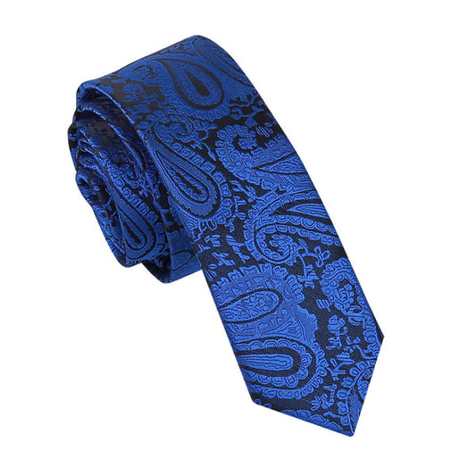 Paisley Skinny Tie - Royal Blue