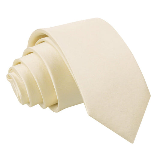 Plain Satin Classic Tie - Boys - Champagne