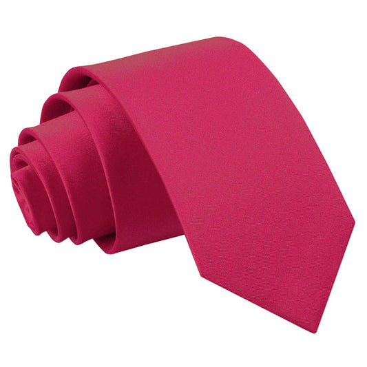 Plain Satin Classic Tie - Boys - Crimson Red