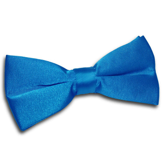 Plain Satin Pre-Tied Bow Tie - Electric Blue