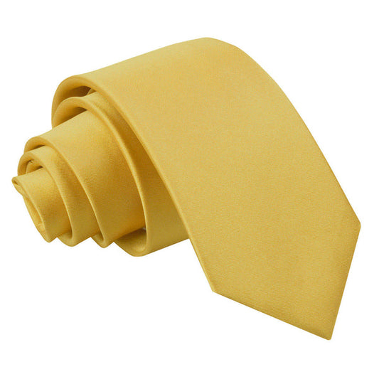 Plain Satin Classic Tie - Boys - Gold