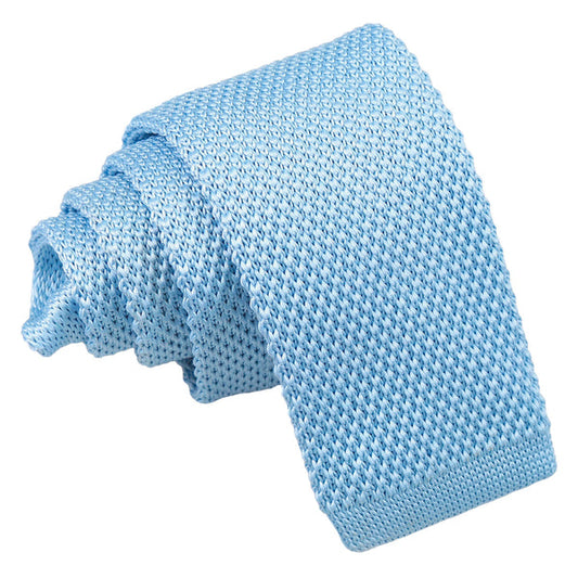 Plain Knitted Tie - Boys - Silver